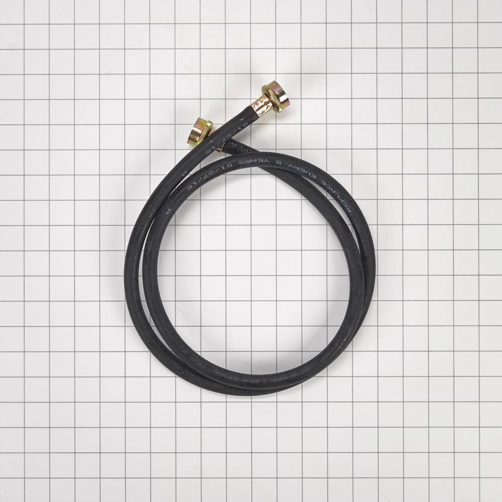 Kitchenaid W10782875 5' Black rubber washer fill hoses with two female connections and 3 washers - Image 2