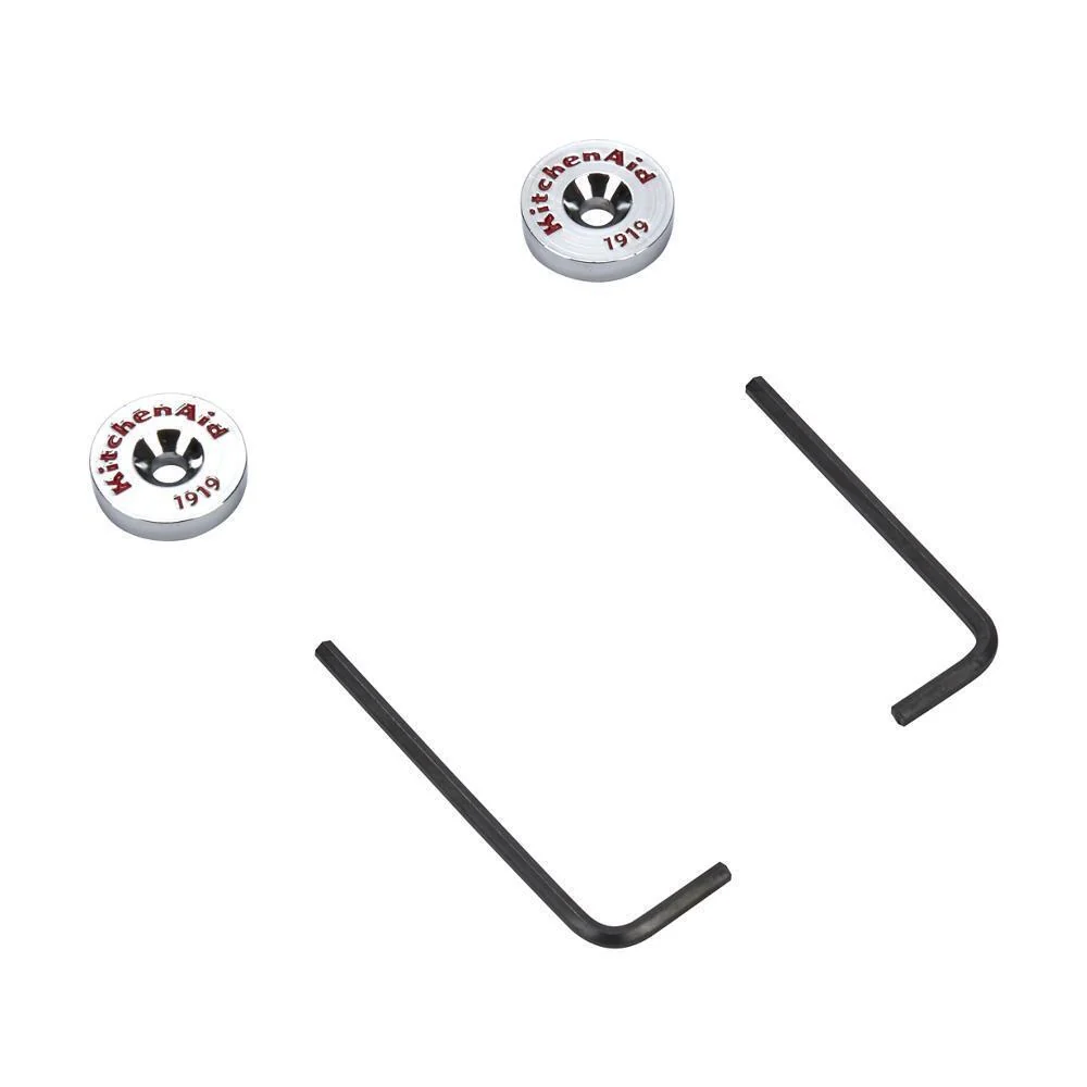 Kitchenaid W10846205 Refrigerator Handle Medallion Kit with 2 Medallions and Wrenches for KAD Models - Chrome