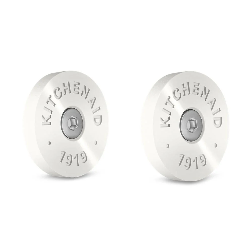 W11368841MP KitchenAid Commercial-Style Range Handle Medallion Kit - Mascarpone (Includes Two Medallions, Screws, and One 1/8-IN Hex Wrench)