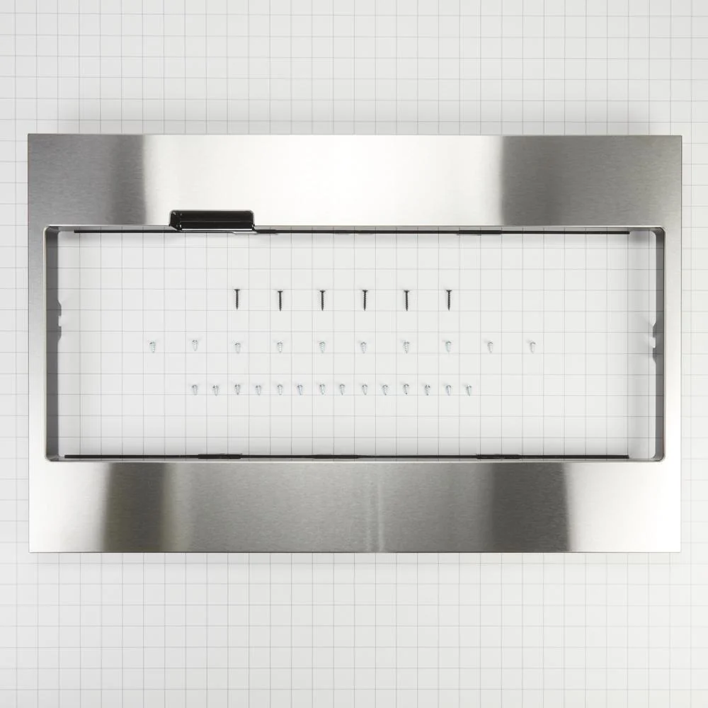 Kitchenaid W11451313 Built-In Low Profile Microwave Standard Trim Kit with Pocket Handle, Stainless Steel, fits cut-out height 17-1/2" - Image 6