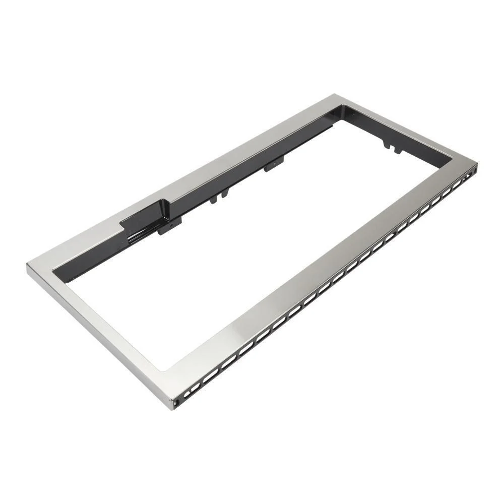 Kitchenaid W11451314 Built-In Low Profile Microwave Slim Trim Kit with Pocket Handle, Stainless Steel, fits cut-out height 12"