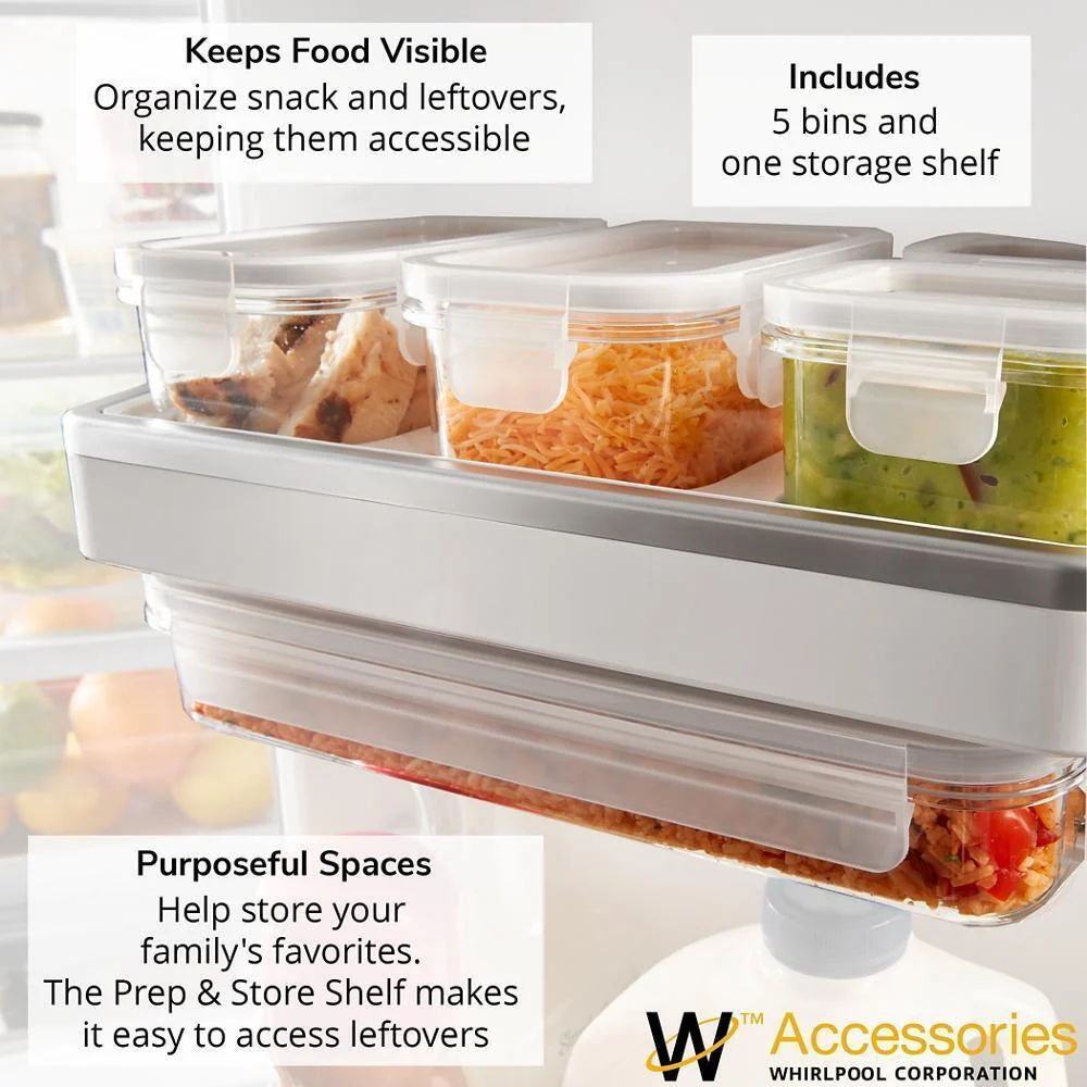 Kitchenaid W11728693 Refrigerator Prep and Store Shelf Kit with 5 Bins, 5 Lids, and 1 Shelf for Models wrf757sd and wrf767sd - Image 3