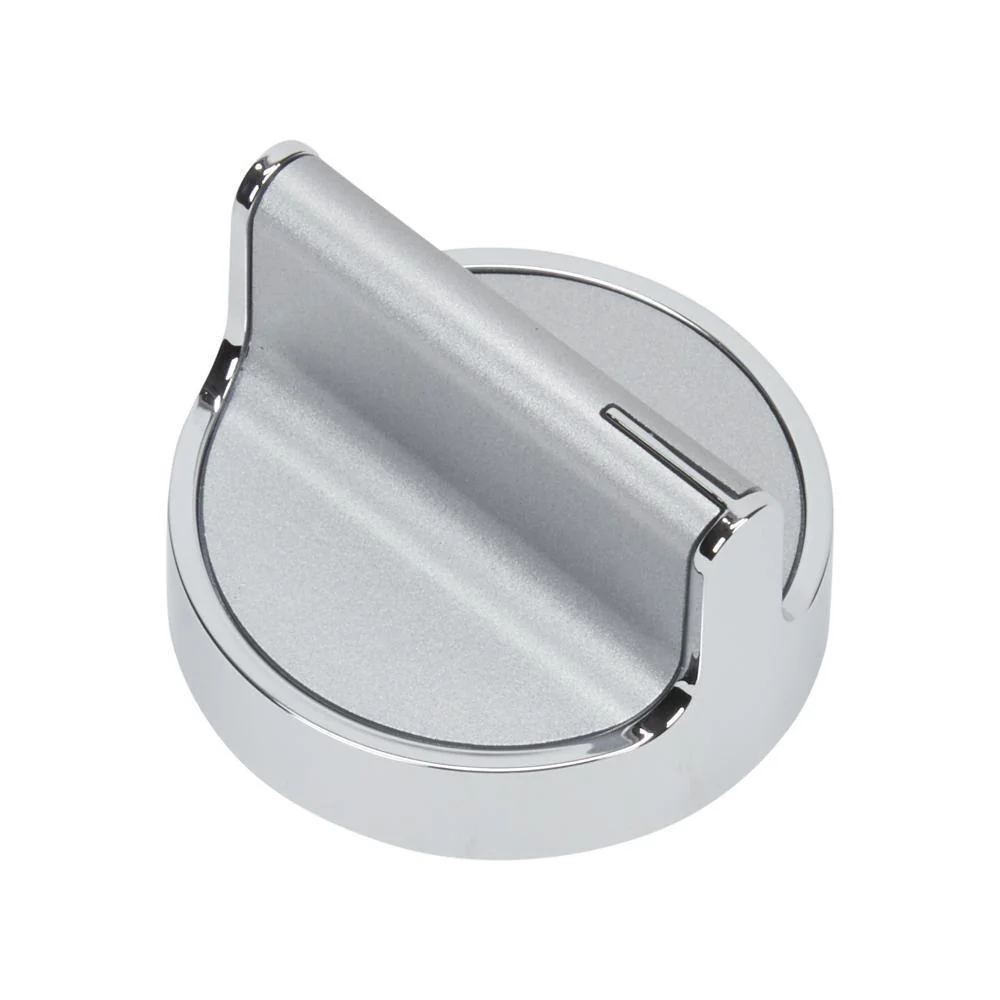Kitchenaid WPW10594481 Range Surface 1 7/8-IN D Round, Blade-Style Burner Control Knob with 1/2-IN Spindle - Stainless Steel