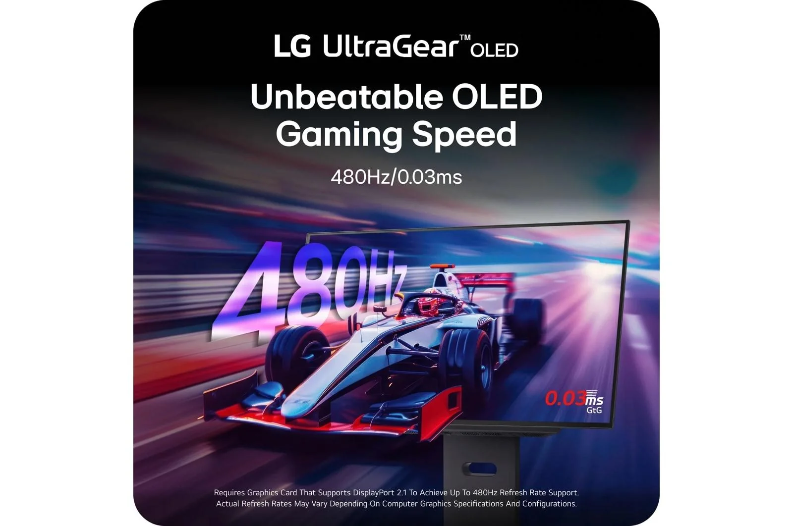 Lg 27GX790AB 27 Inch UltraGear OLED QHD 1440P 480Hz 0.03ms G-Sync® Compatible DisplayPort 2.1 Gaming Monitor - Image 4