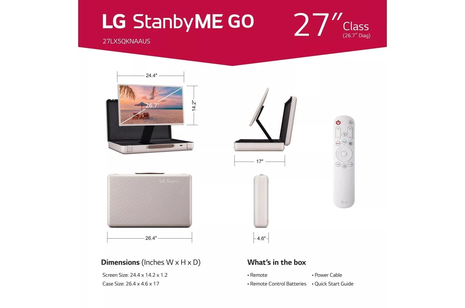 27LX5QKNA LG StanbyME Go 27 Inch Briefcase Design Touch Screen - Image 12