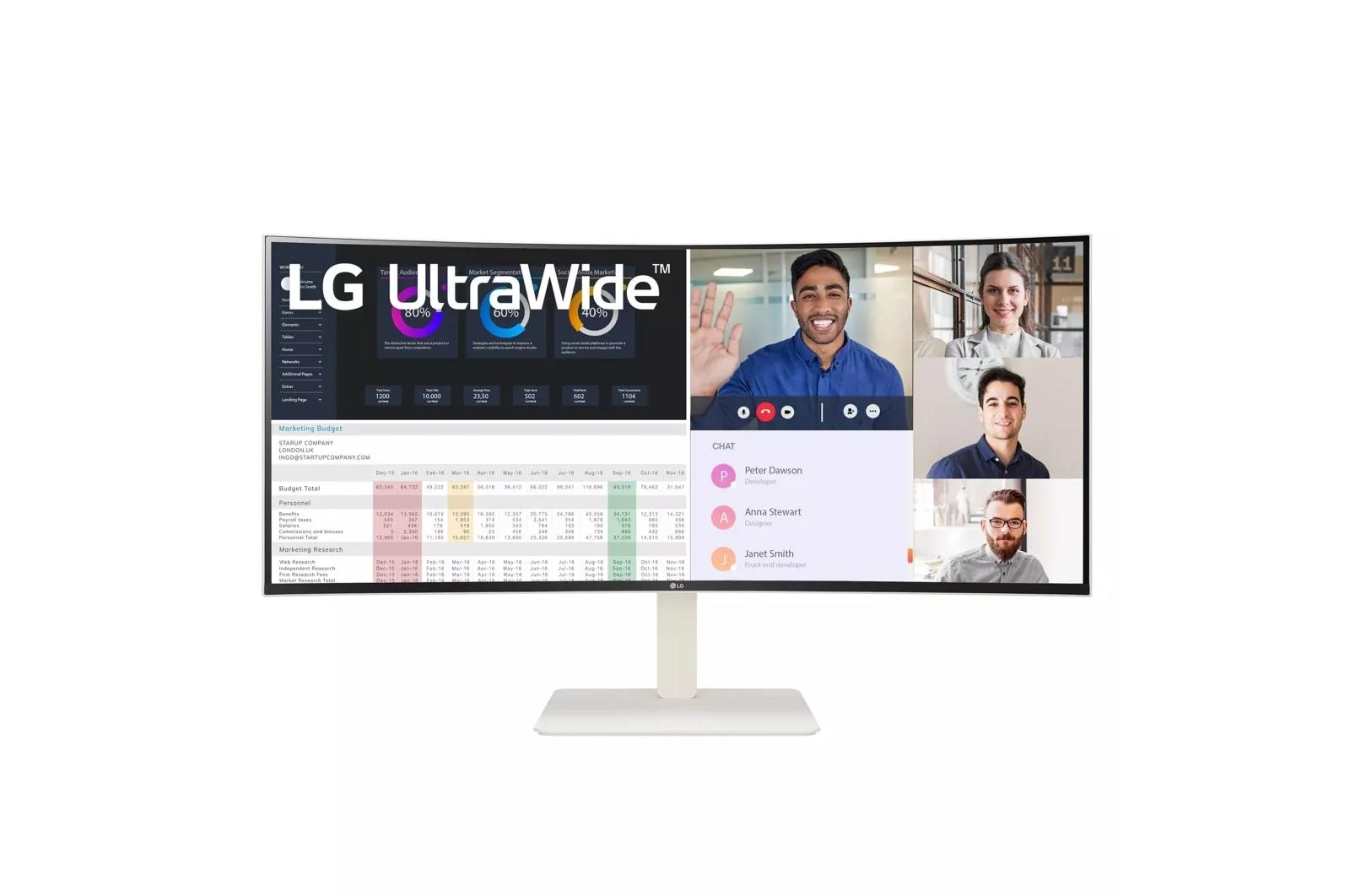 Lg 38WR85QCW 38 Inch UltraWide™ Curved Monitor with WQHD Nano IPS Display with VESA DisplayHDR 600 and 144Hz Refresh Rate