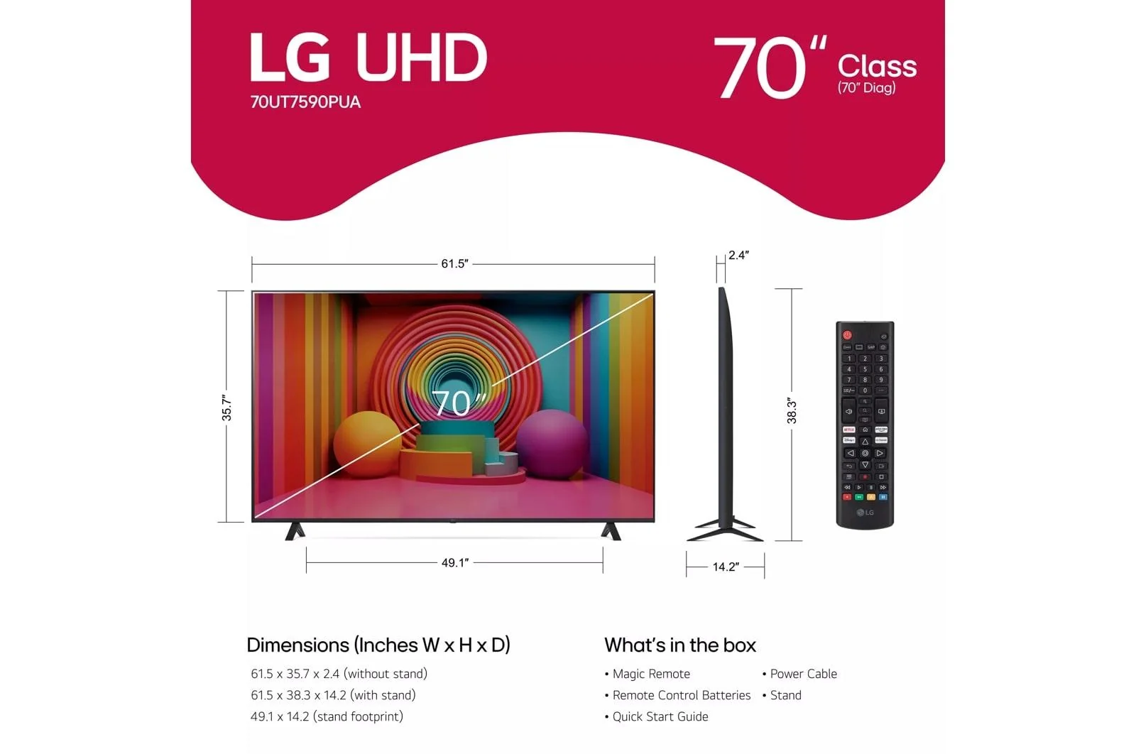 43UT7590PUA LG 43 Inch Class UHD Series 4K UHD TV with webOS 24 - Image 5