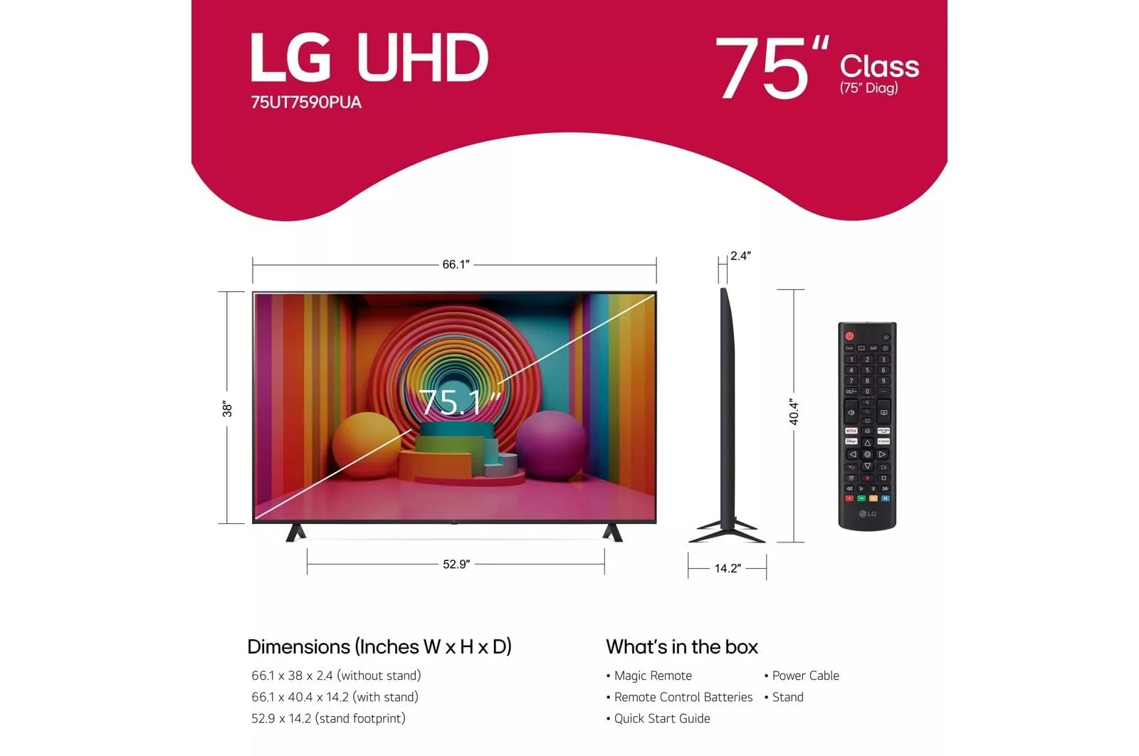 75UT7590PUA LG 75 Inch Class UHD Series 4K UHD TV with webOS 24 - Image 5
