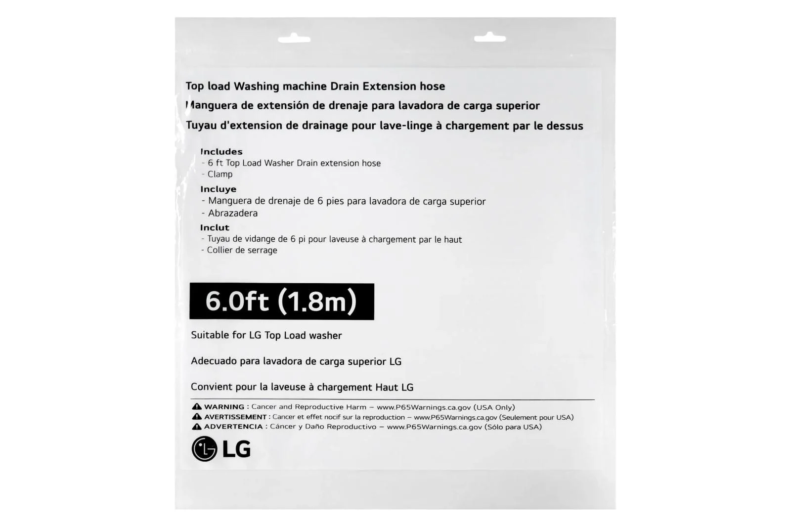 AGF04127478 LG Accessories AGF04127478 Drain Hose Extension TL - Image 6