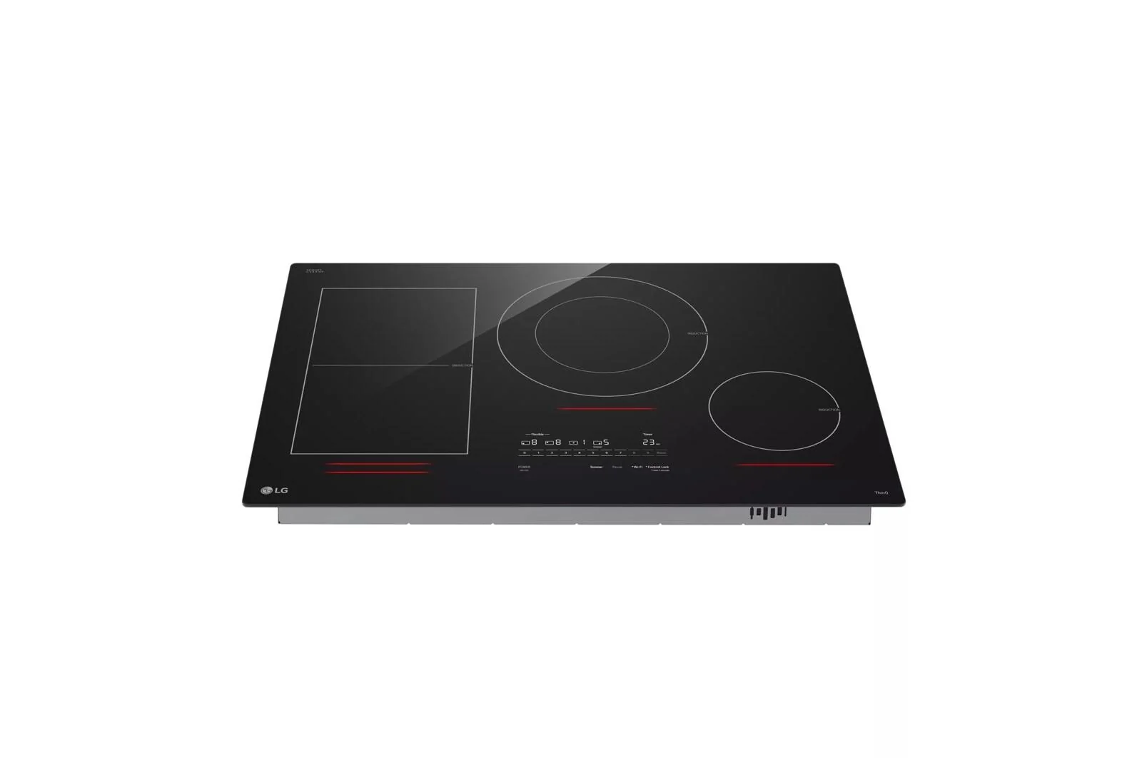Lg CBIH3017BE 30" Induction Cooktop, 4 Elements, White Backlit, Red Bar, Bridge, ThinQ® - Image 3