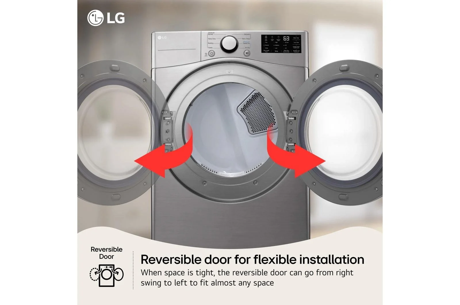 Lg DLE3400V 7.4 cu. ft. Ultra Large Capacity Electric Dryer - Image 8