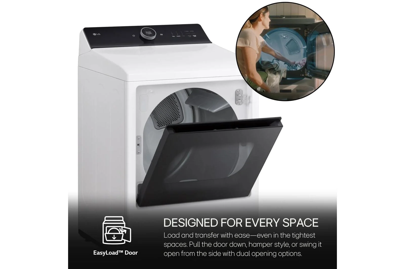 Lg DLGX8601WE 7.3 cu. ft. Ultra Large High Efficiency Gas TurboSteam™ LG EasyLoad™ Door, Wi-Fi Connectivity, White - Image 7