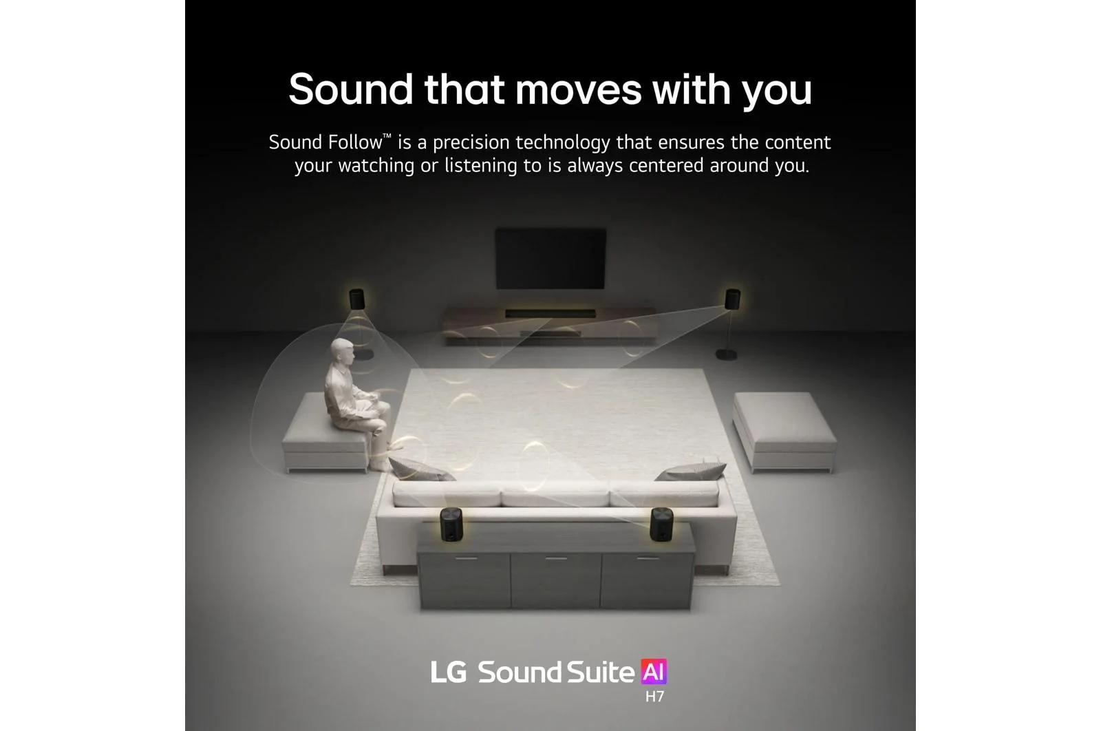 Lg H7 Sound Suite H7  Wireless Soundbar 9.1.6 Spatial Audio  Dolby Atmos FlexConnect Soundbar for TV - Image 9