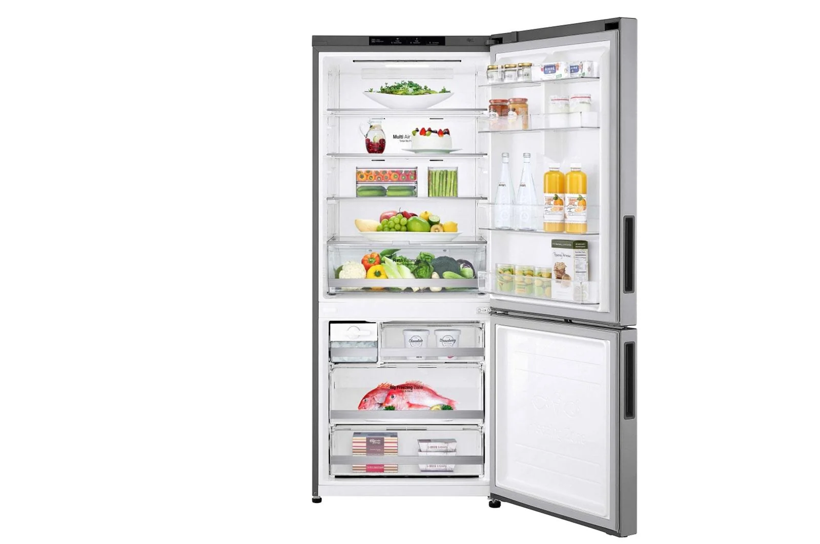 Lg LBNC15231V 15 cu. ft. 28-inch Wide Bottom Freezer Refrigerator - Stainless Steel - Image 5