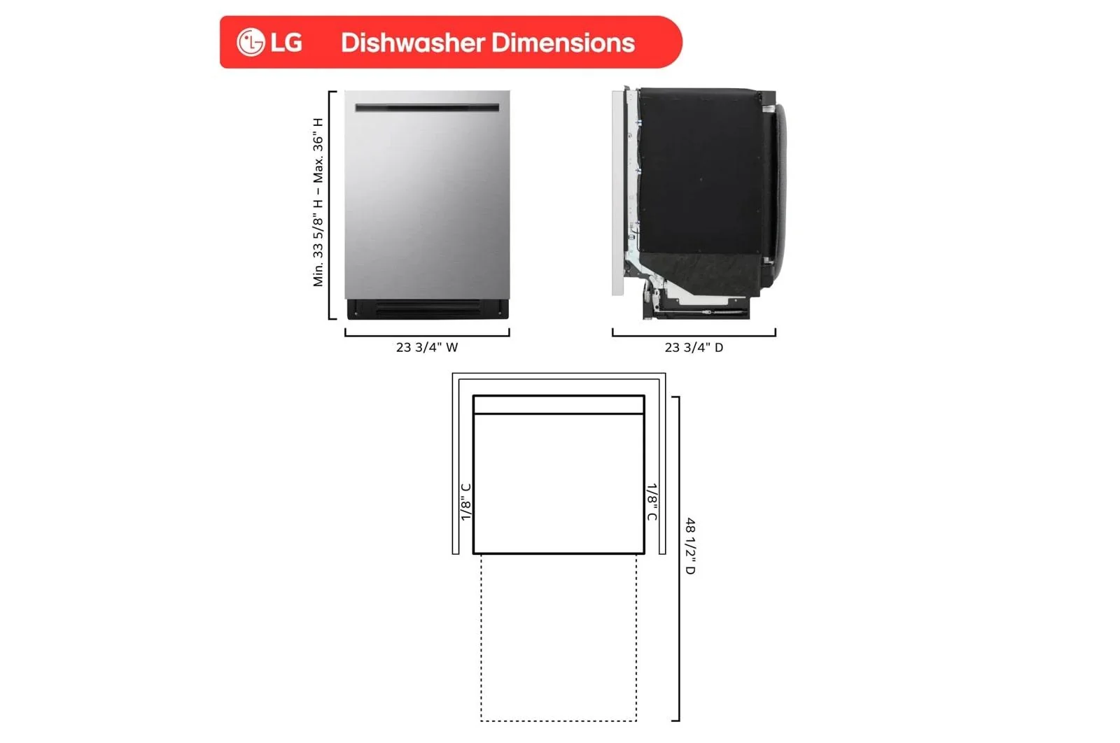 Lg LDNPQ445S 24 Inch Smart Top Control FlushFit Design Dishwasher - Image 2
