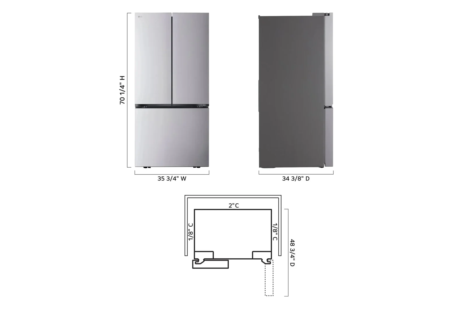 Lg LRFLS3216S 32 cu. ft. Smart Standard-Depth MAX™ French Door Refrigerator - Image 5