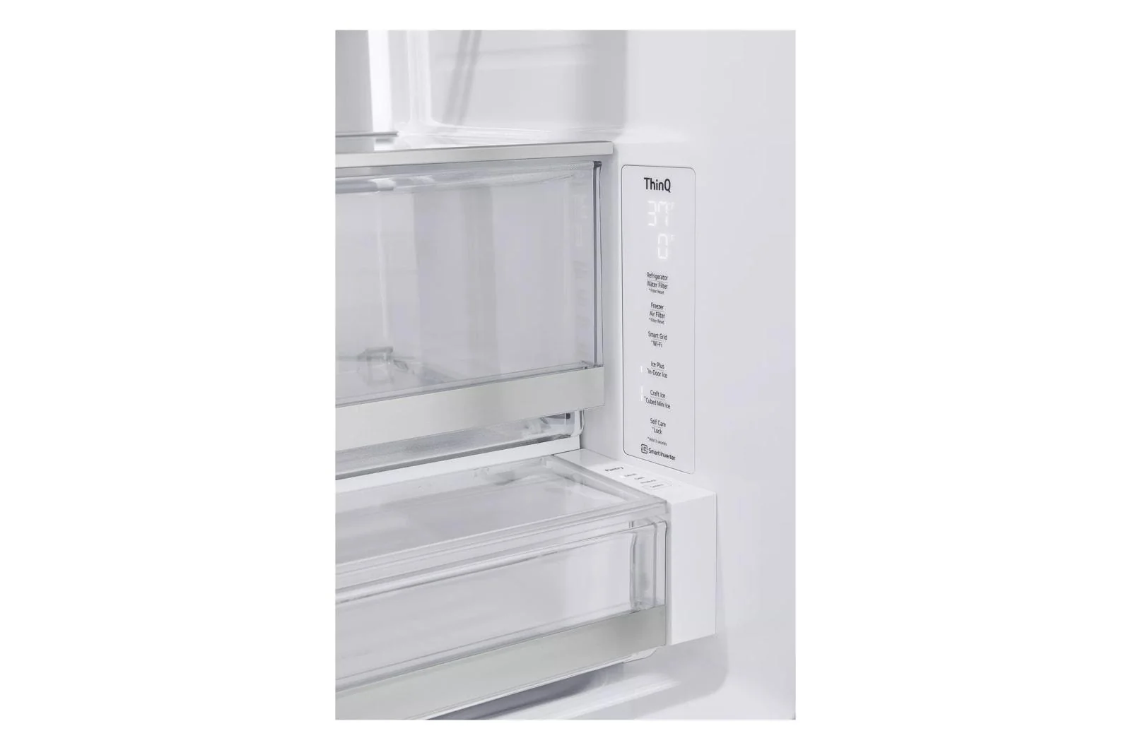 Lg LRYKC2606D 26 cu. ft. Smart Mirror InstaView® Counter-Depth MAX™ French Door Refrigerator with Four Types of Ice - Image 8