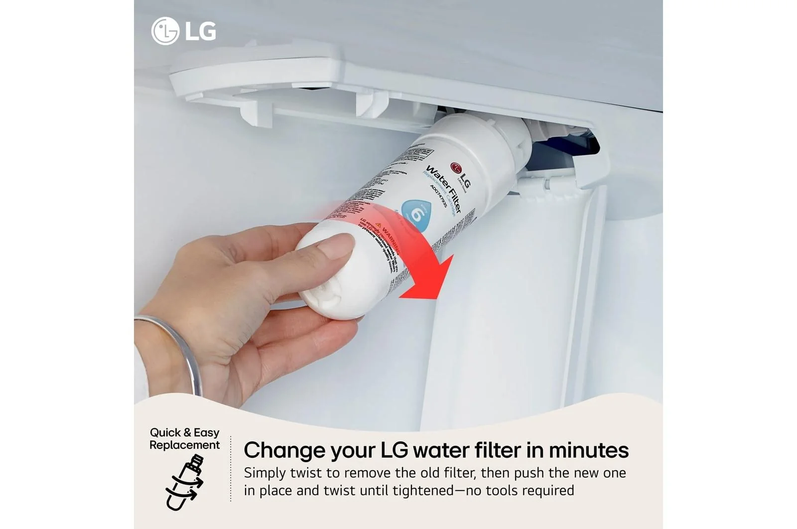 LT800P LG LT800P - 6 Month / 200 Gallon Capacity Replacement Refrigerator Water Filter - Image 3