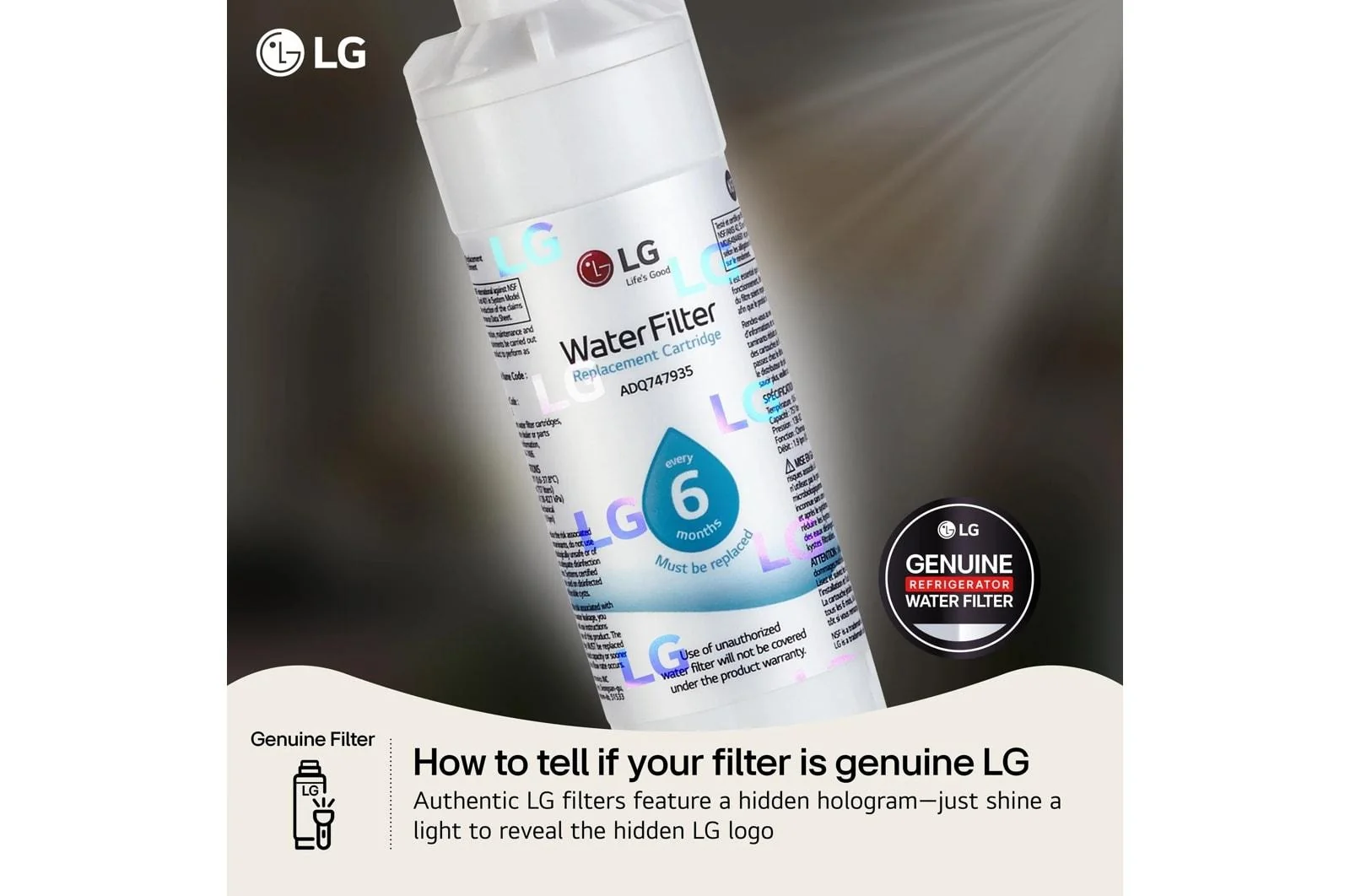LT800P LG LT800P - 6 Month / 200 Gallon Capacity Replacement Refrigerator Water Filter - Image 4