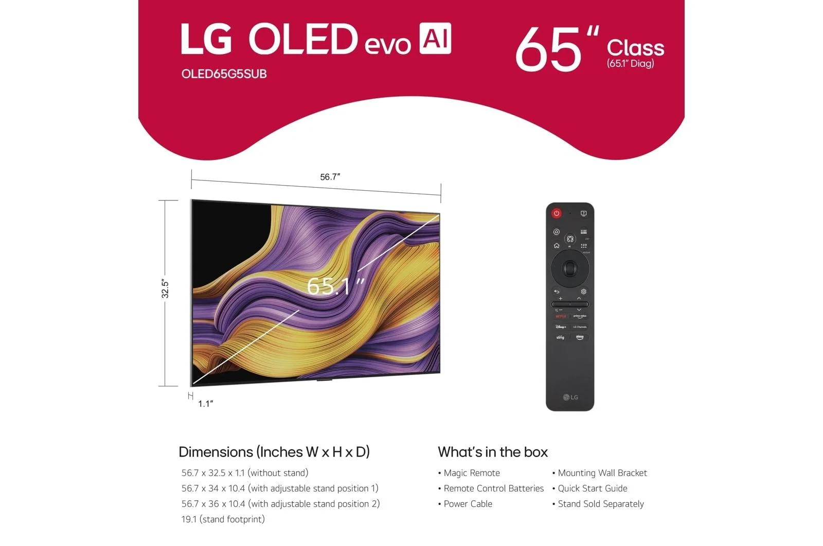 Lg OLED65G5WUA 65 Inch Class LG OLED evo AI G5 4K Smart TV 2025 with Supplied Wall Mount - Image 13