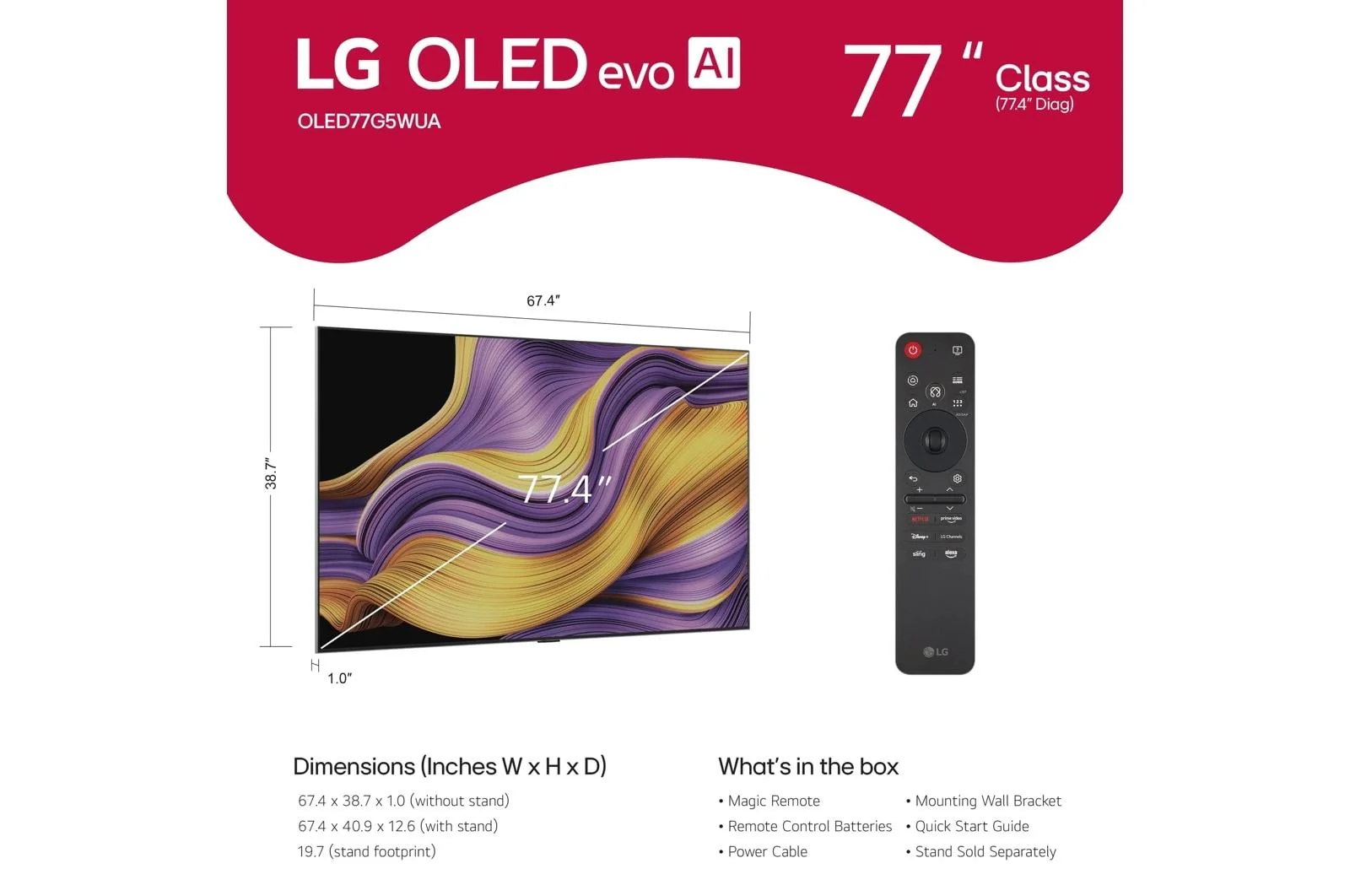 Lg OLED77G5WUA 77 Inch Class LG OLED evo AI G5 4K Smart TV 2025 with Supplied Wall Mount - Image 13
