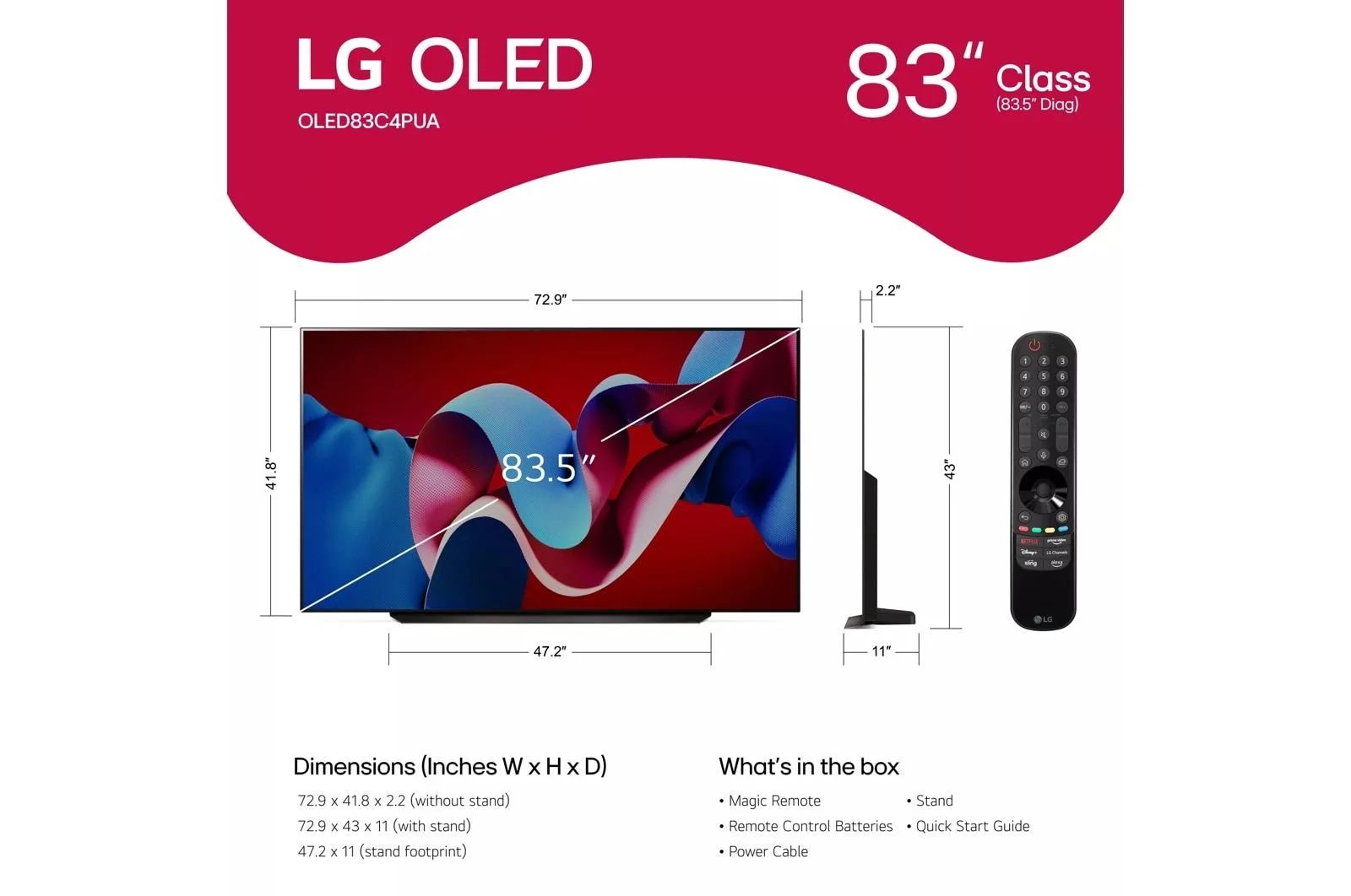Lg OLED83C4PUA 83 Inch Class LG OLED evo C4 4K Smart TV 2024 - Image 6