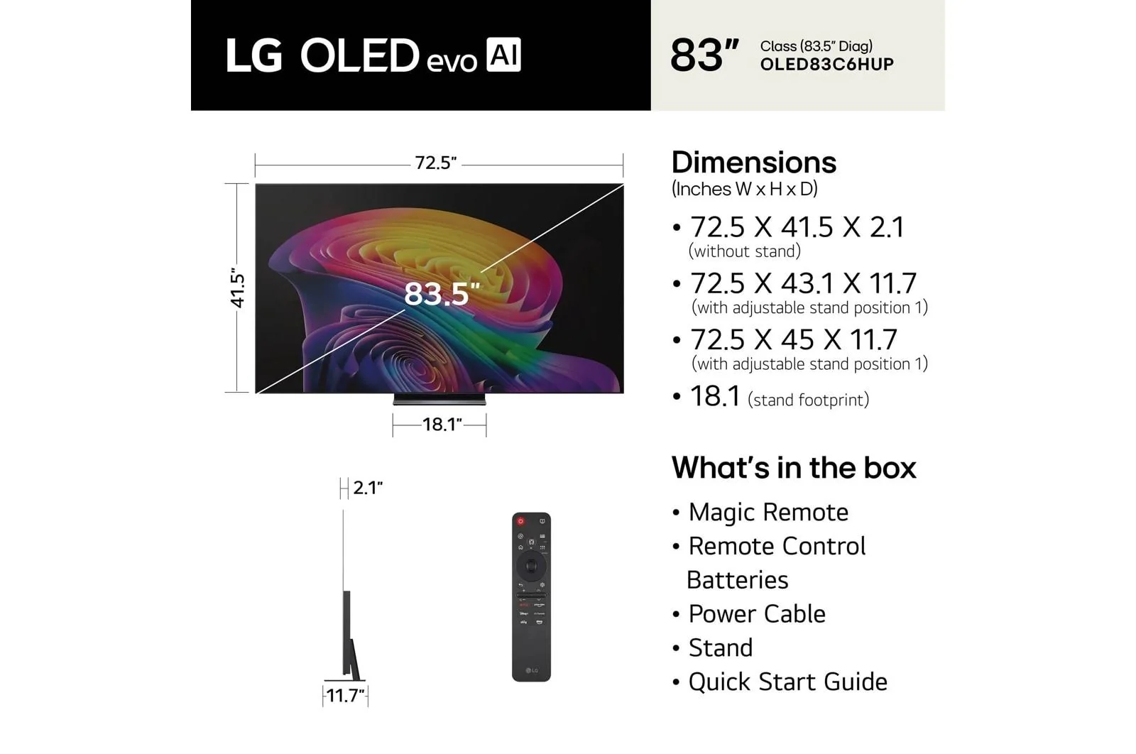 Lg OLED83C6HUP 83 Inch Class LG OLED evo AI C6H 4K Smart TV 2026 - Image 7