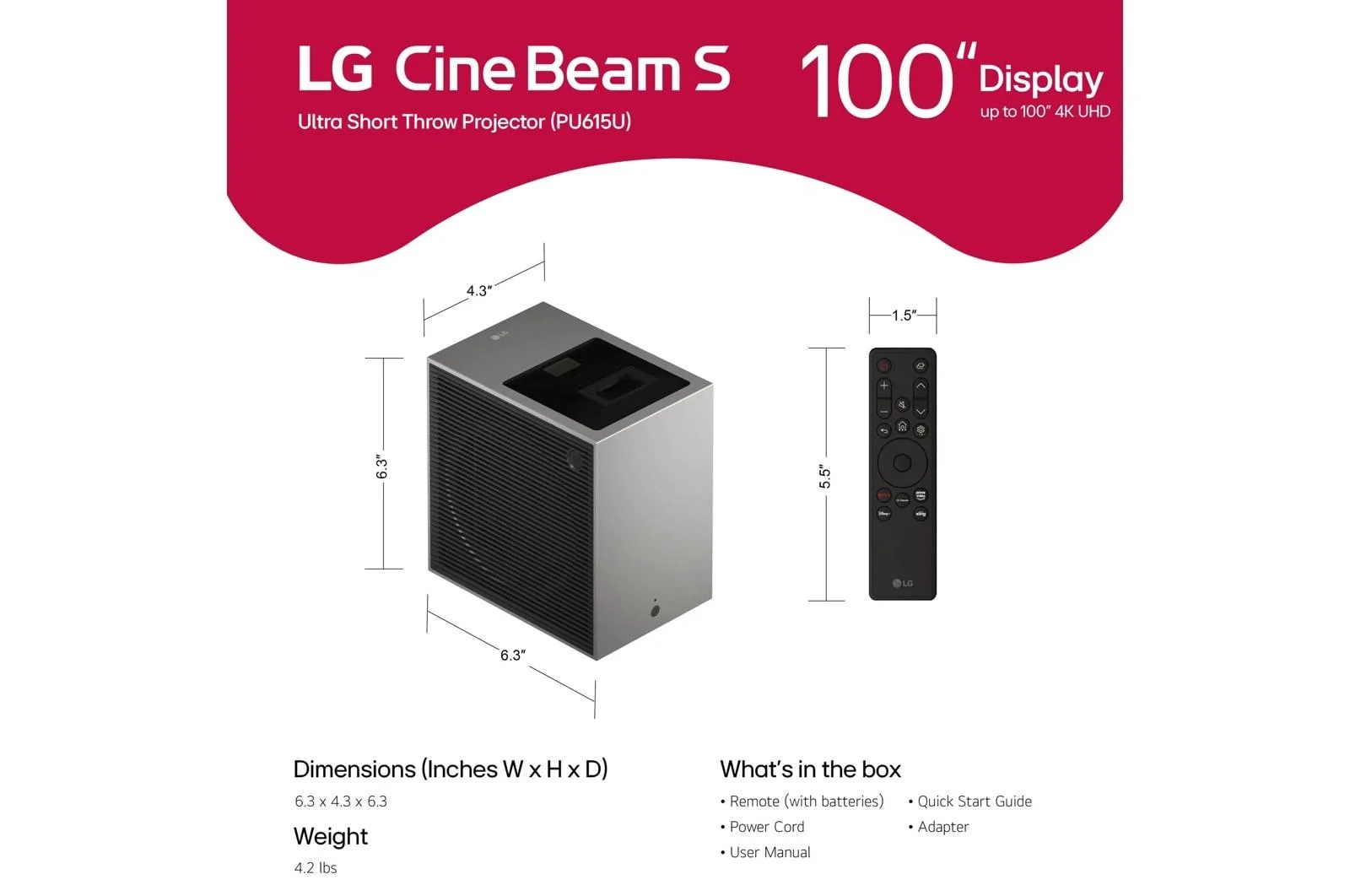 PU615U LG CineBeam S 4K UHD Smart Triple Laser UST Projector PU615U - Image 17