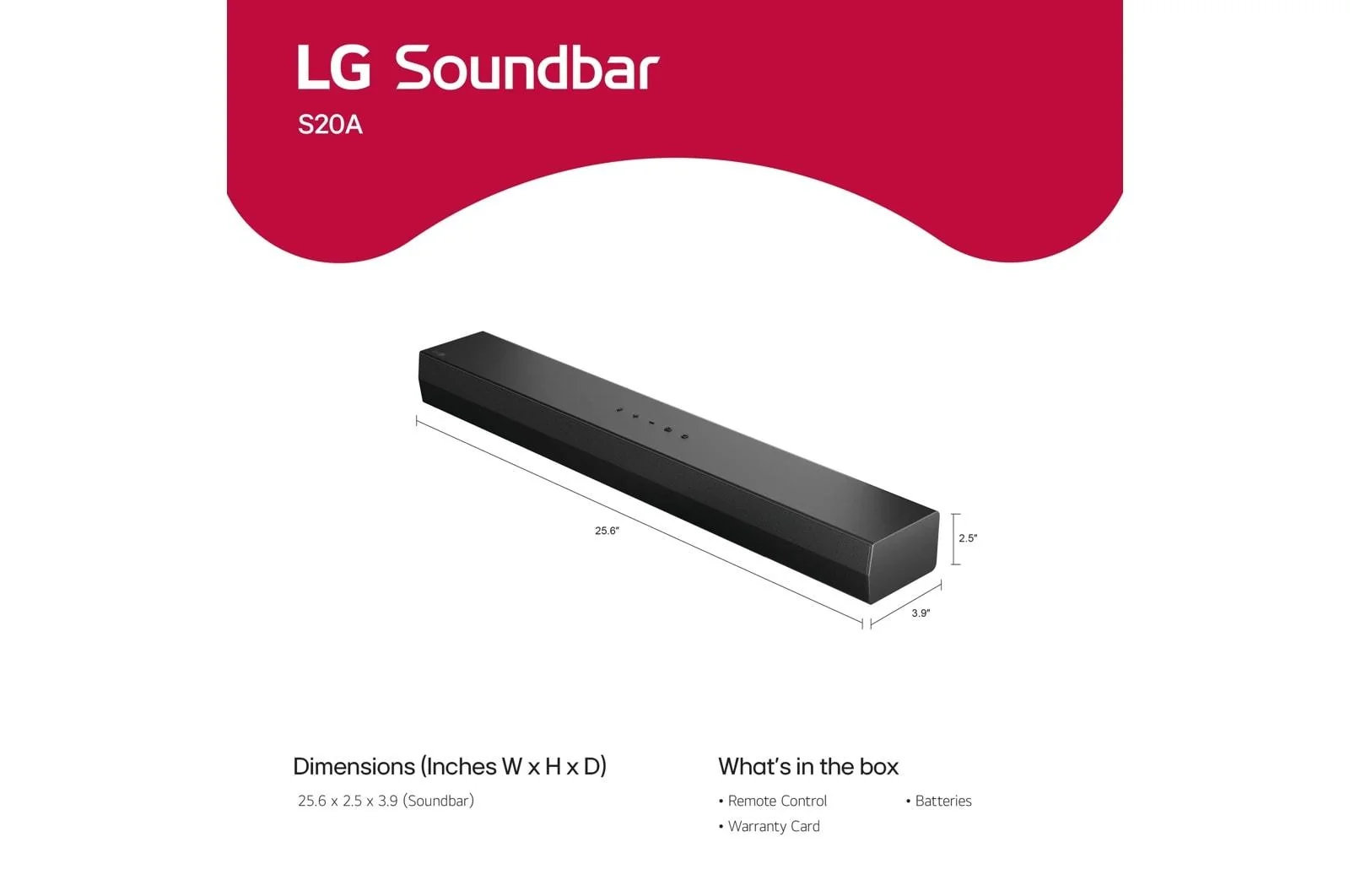 Lg S20A S20A LG Soundbar for TV with Dolby Audio™ 2.0 channel - Image 6