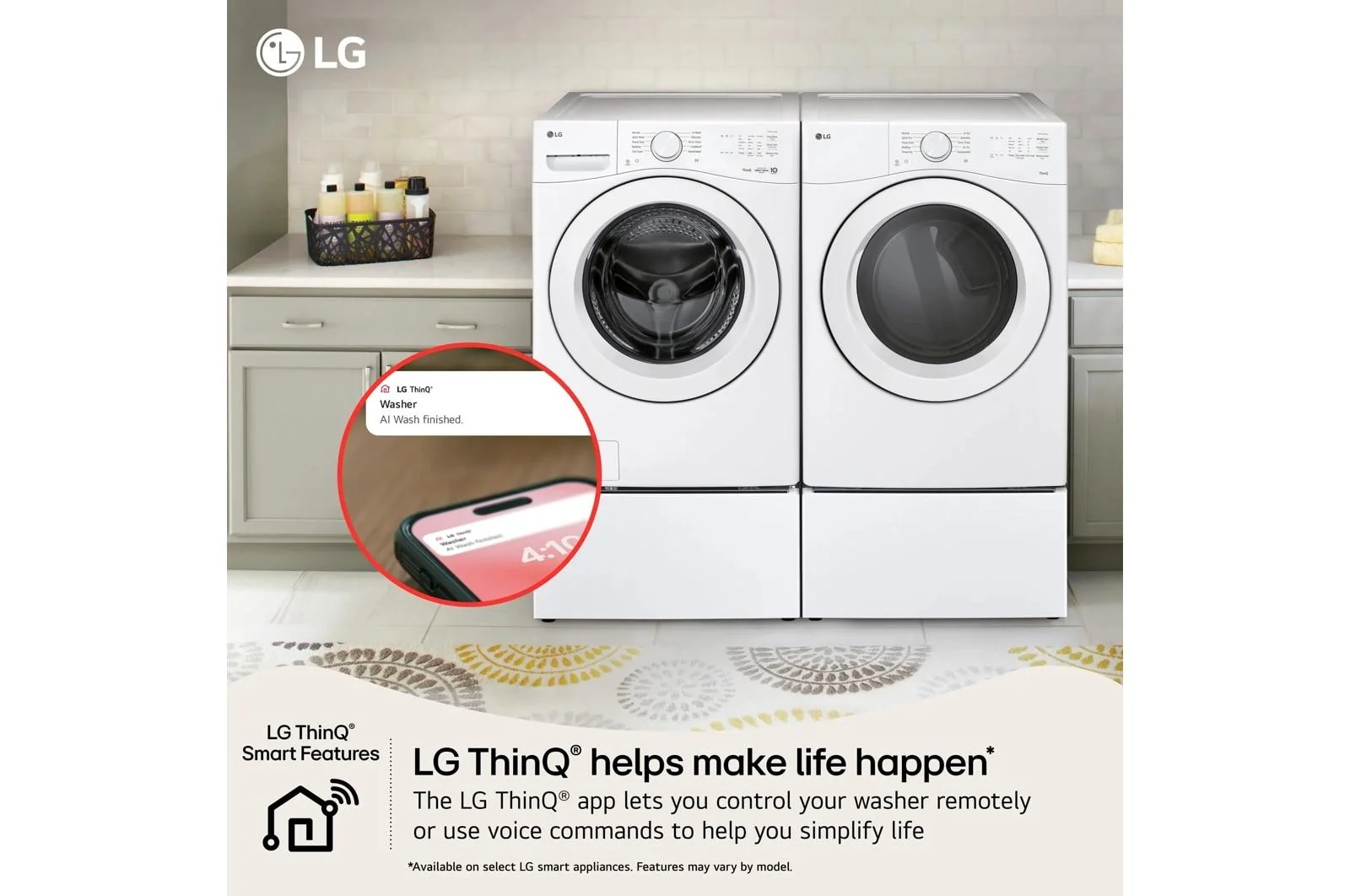 Lg WM3420CW 4.5 cu. ft. Ultra Large Capacity Smart Front Load Washer - Image 7
