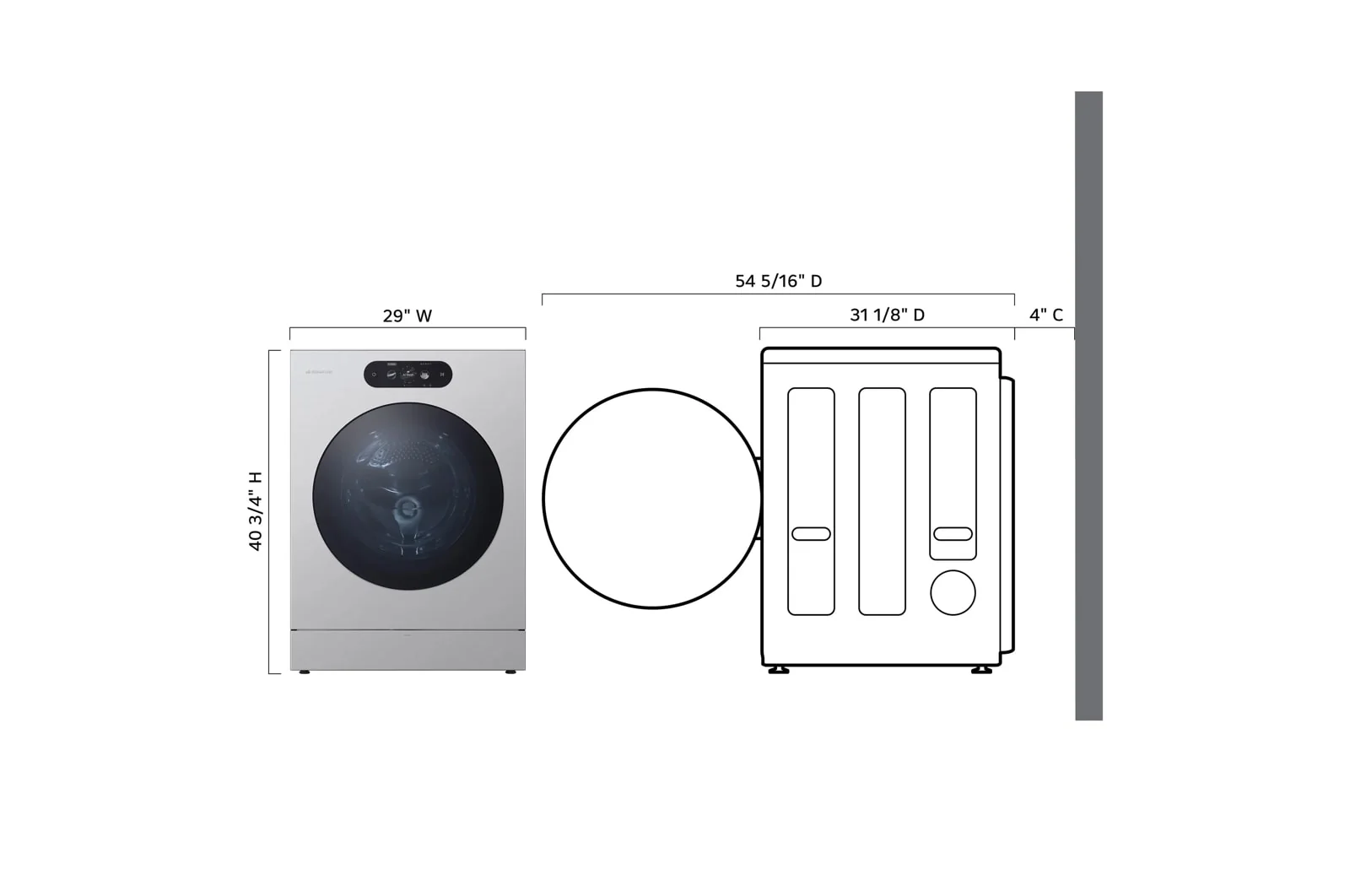 WM9900HSA LG SIGNATURE 5.8 cu. ft. Mega Capacity Smart Front Load Washer with Built-In Intelligence, TurboWash® 360(degree), ezDispense® and Touch LCD Control - Image 6