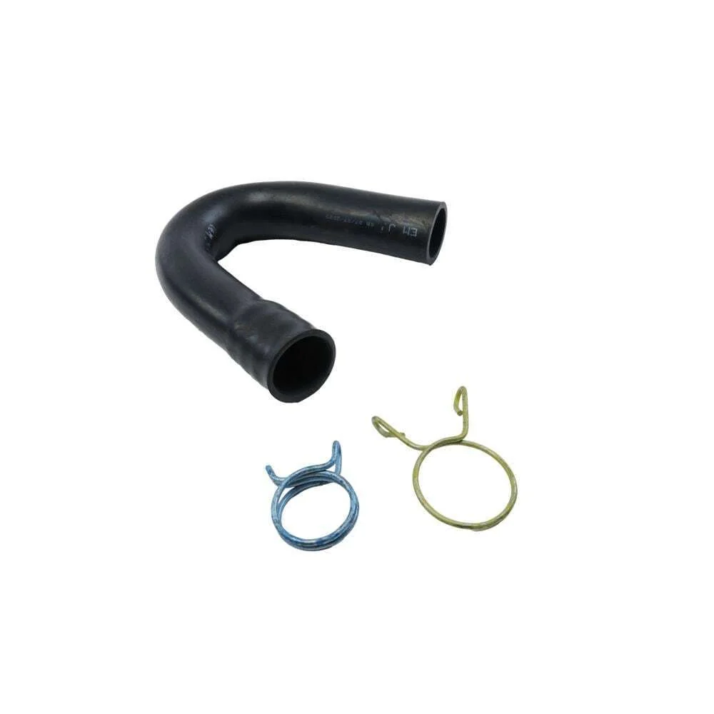 Maytag 285666 8' Black washer drain hose with molded and straight plastic fittings, U-shape rubber nozzle, and spring clamp - 1 pack - Image 2