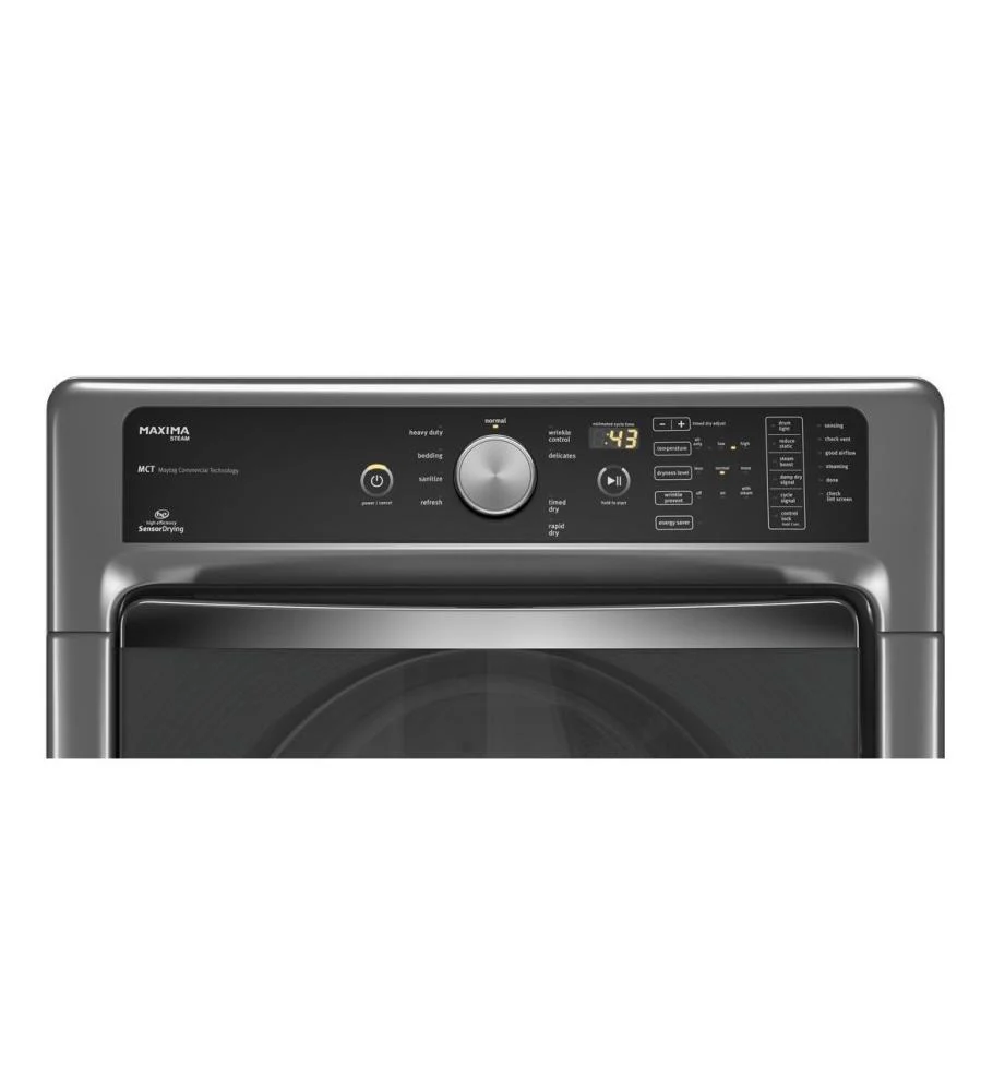 Maytag MED7100DW Maxima® Steam Electric Dryer with Large Capacity and Stainless Steel Dryer Drum - 7.3 cu. ft. - Image 3
