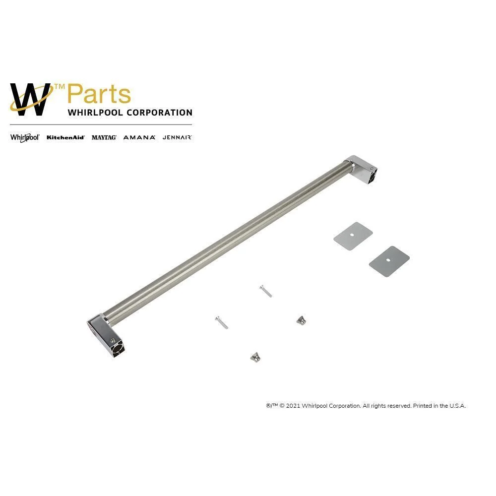 Maytag W11247090 KitchenAid Refrigerator Handle Kit with Two Red Medallions for Panel-Ready Undercounter Models and Wine Cellars - Stainless Steel - Image 6