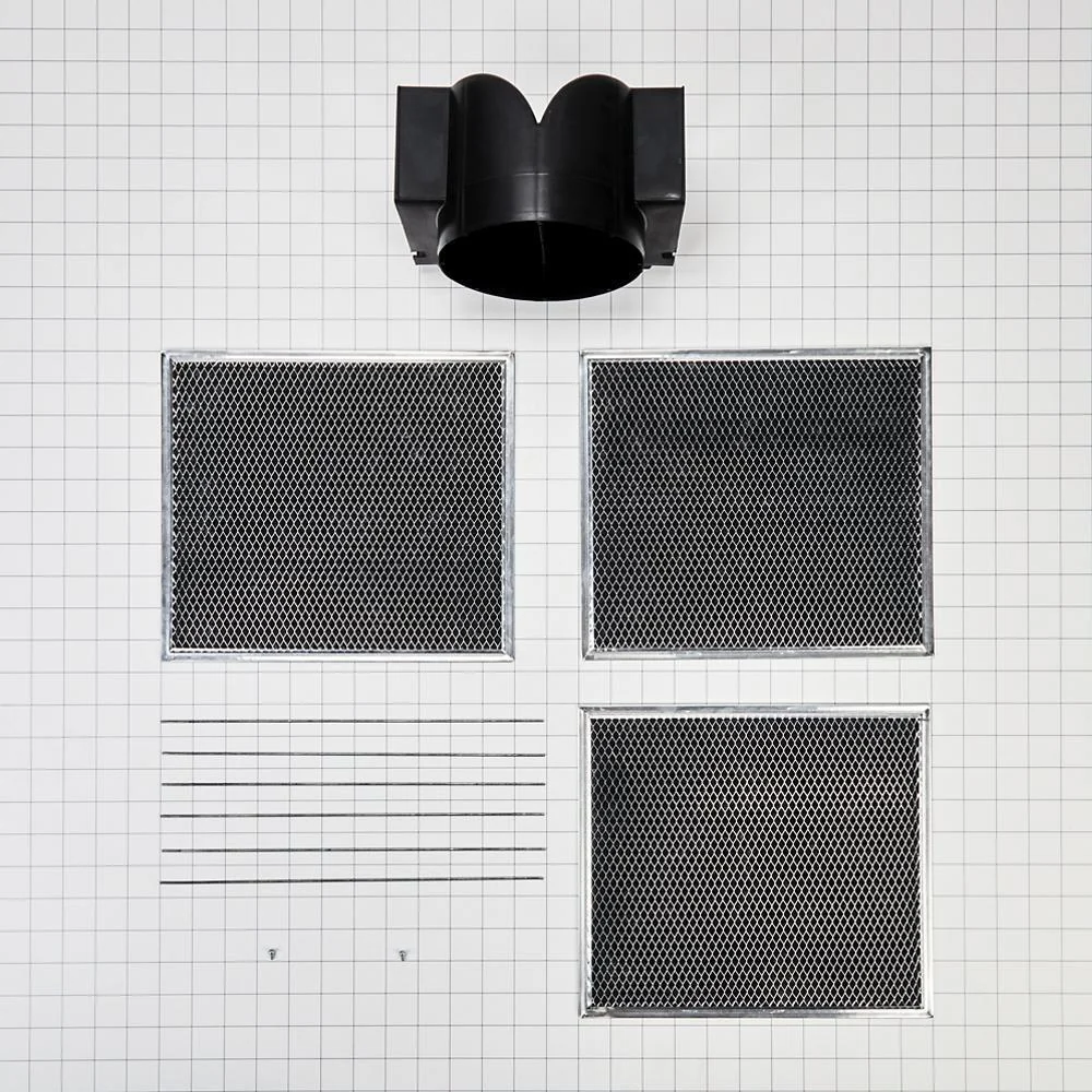 Maytag W11430940 Range Wall Hood Recirculation Kit - Silver (Includes Two Charcoal Filters, Four Rod-Style Clips, and One Deflector Damper) - Image 2