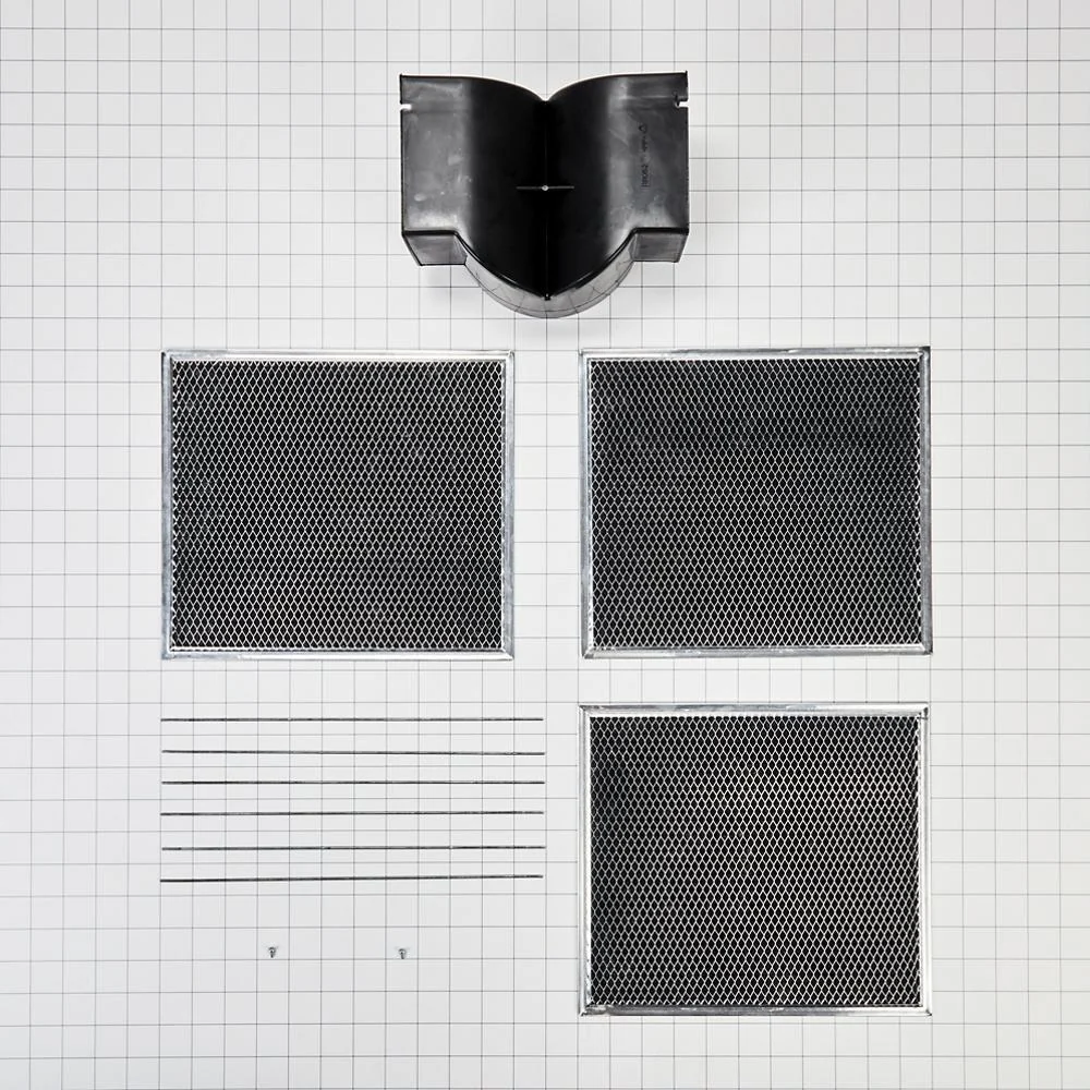 Maytag W11430940 Range Wall Hood Recirculation Kit - Silver (Includes Two Charcoal Filters, Four Rod-Style Clips, and One Deflector Damper) - Image 5