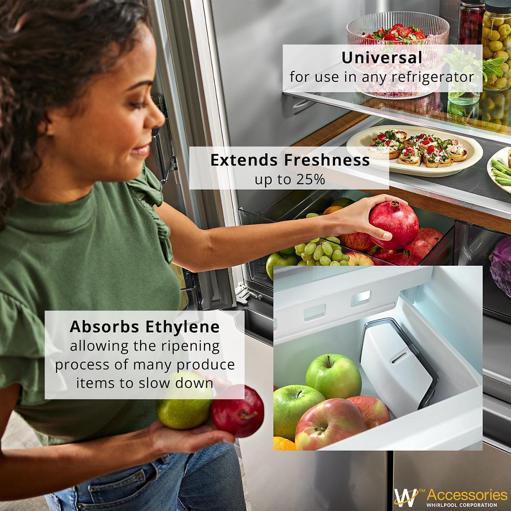 Maytag W11462816 Refrigerator Produce Preserver Starter Kit with New Holder, Sachets, and Timestrip - Image 3