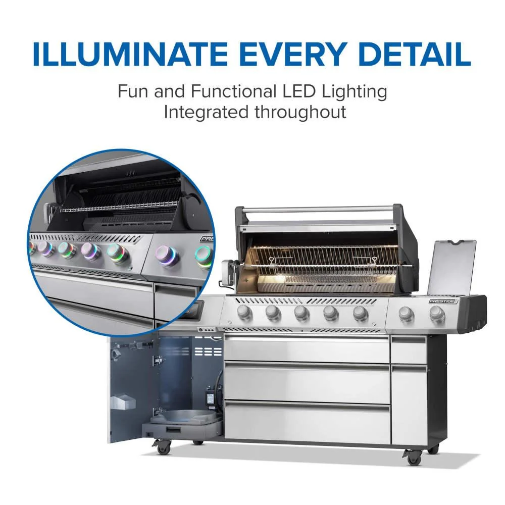 Napoleon Bbq PRO665VXRSIBNSS Prestige PRO 665 Elite with Smart Technology & Electric Smoker Box , Natural Gas, Stainless Steel - Image 11