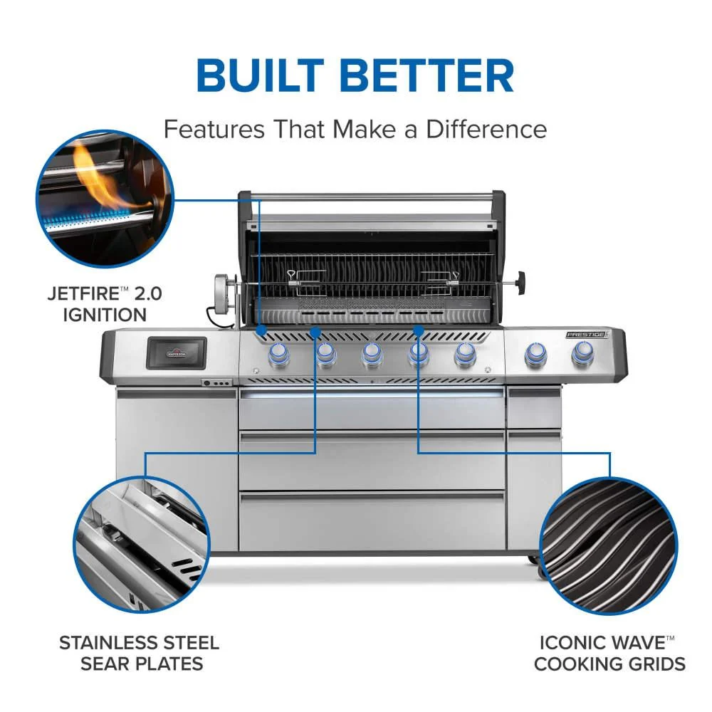 Napoleon Bbq PRO665VXRSIBNSS Prestige PRO 665 Elite with Smart Technology & Electric Smoker Box , Natural Gas, Stainless Steel - Image 12