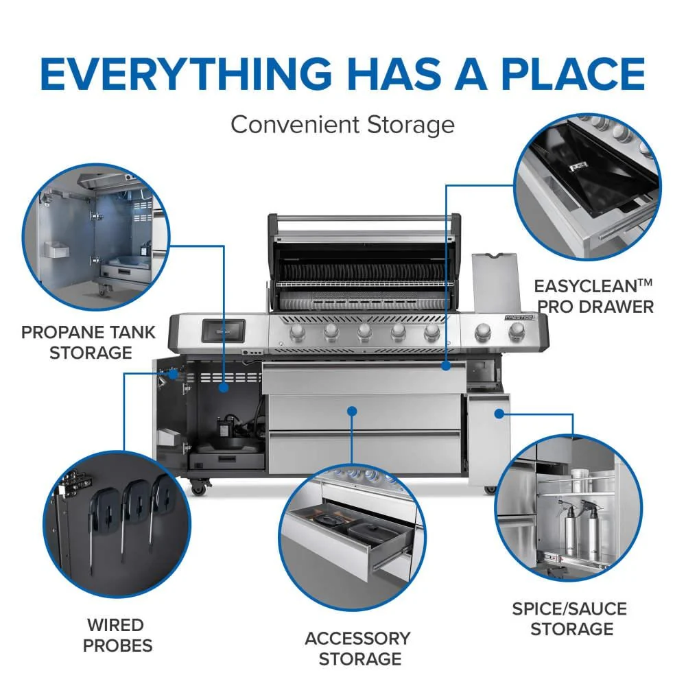 Napoleon Bbq PRO665VXRSIBNSS Prestige PRO 665 Elite with Smart Technology & Electric Smoker Box , Natural Gas, Stainless Steel - Image 9