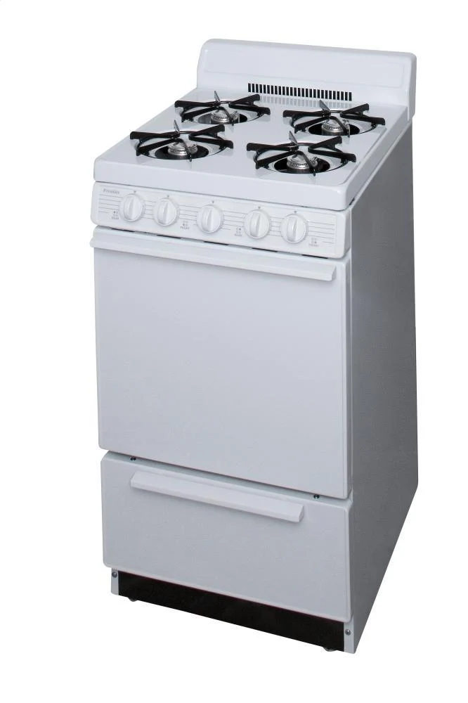 Premier BAK100OP 20 in. Freestanding Battery-Generated Spark Ignition Gas Range in White - Image 3