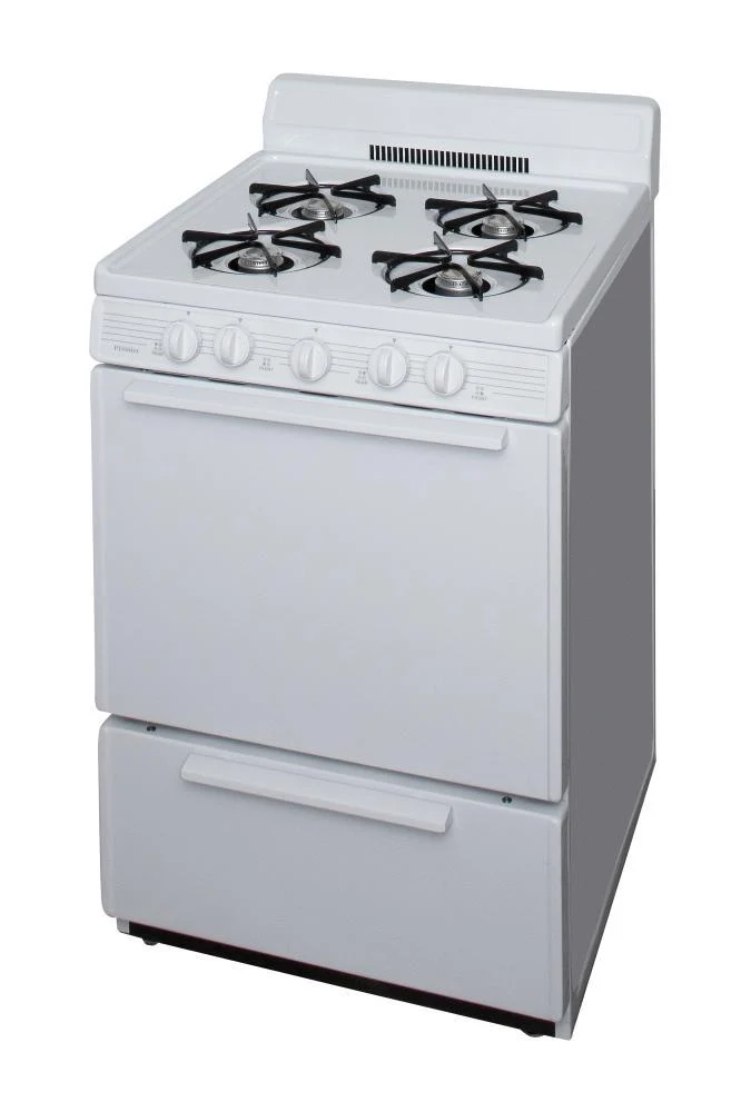 Premier BCK100OP 24 in. Freestanding Battery-Generated Spark Ignition Gas Range in White - Image 3