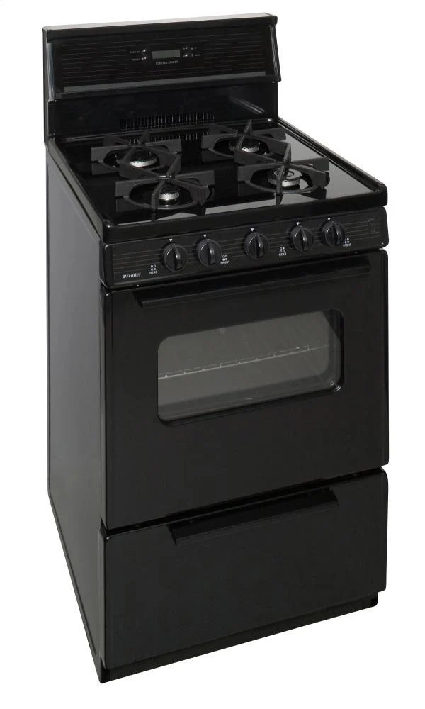 Premier SJK240BP 24 in. Freestanding Sealed Burner Spark Ignition Gas Range in Black - Image 2