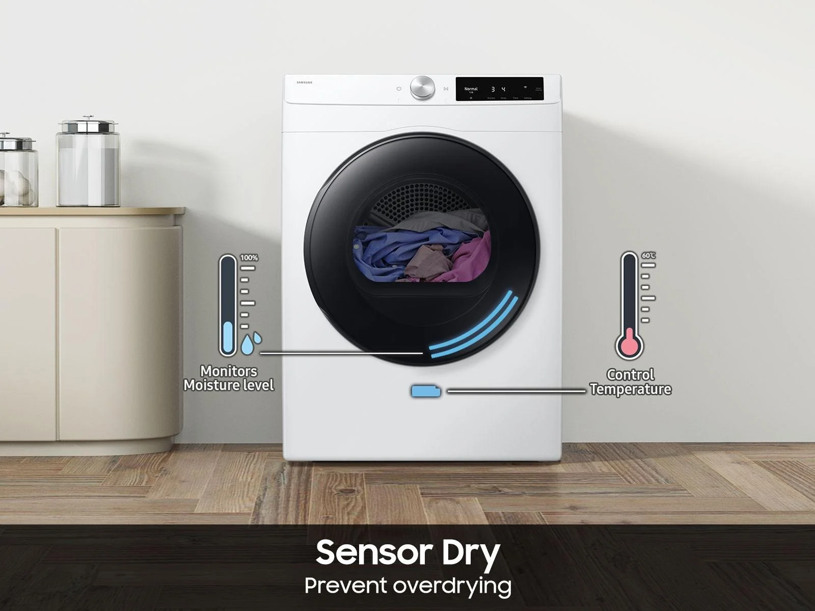 Samsung DV25FG60BVBEA2 Compact Electric Dryer 4.0 cu. ft. Wi-Fi Connectivity Sensor Dry - Image 5