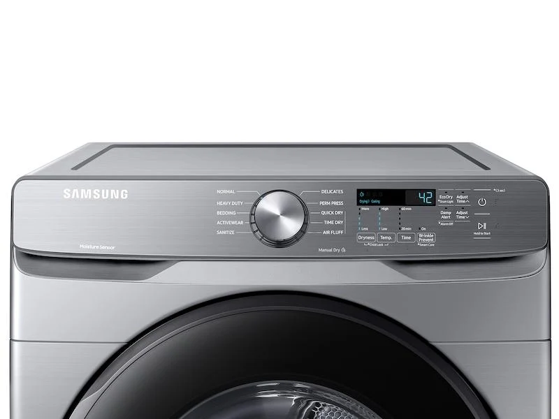 Samsung DVE45T6000P 7.5 cu. ft. Front Load Electric Dryer with Sensor Dry in Platinum - Image 2