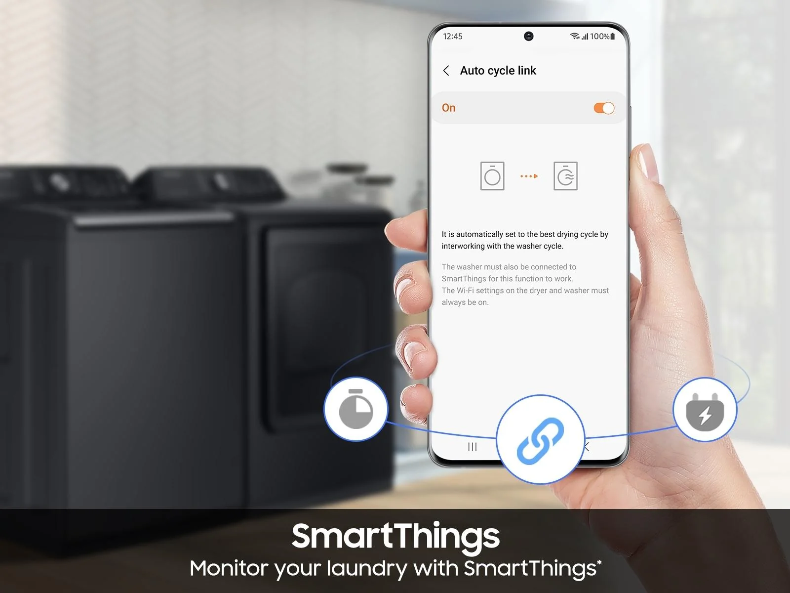 Samsung DVE47CG3500V Top Load Electric Dryer Wi-Fi & SmartThings  Sensor Dry  7.4 cu.ft. - Image 4