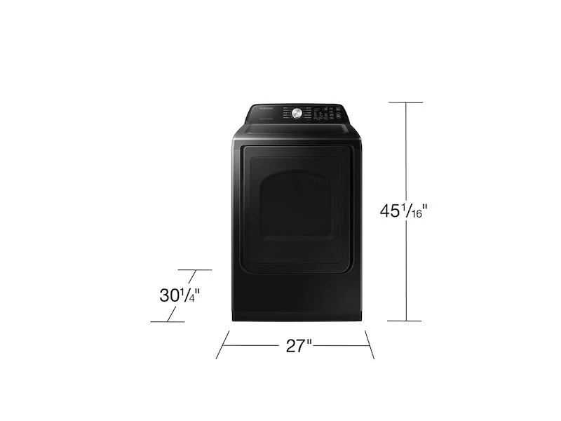 Samsung DVE47CG3500VA3 7.4 cu. ft. Smart Electric Dryer with Sensor Dry in Brushed Black - Image 2
