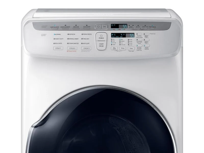 Samsung DVE55M9600W 7.5 cu. ft. Smart Electric Dryer with FlexDry™ in White - Image 4