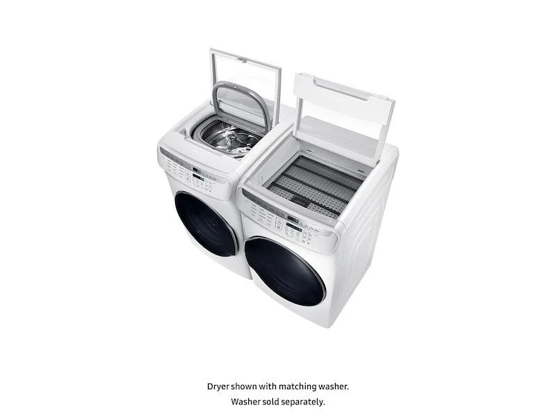 Samsung DVE55M9600W 7.5 cu. ft. Smart Electric Dryer with FlexDry™ in White - Image 8