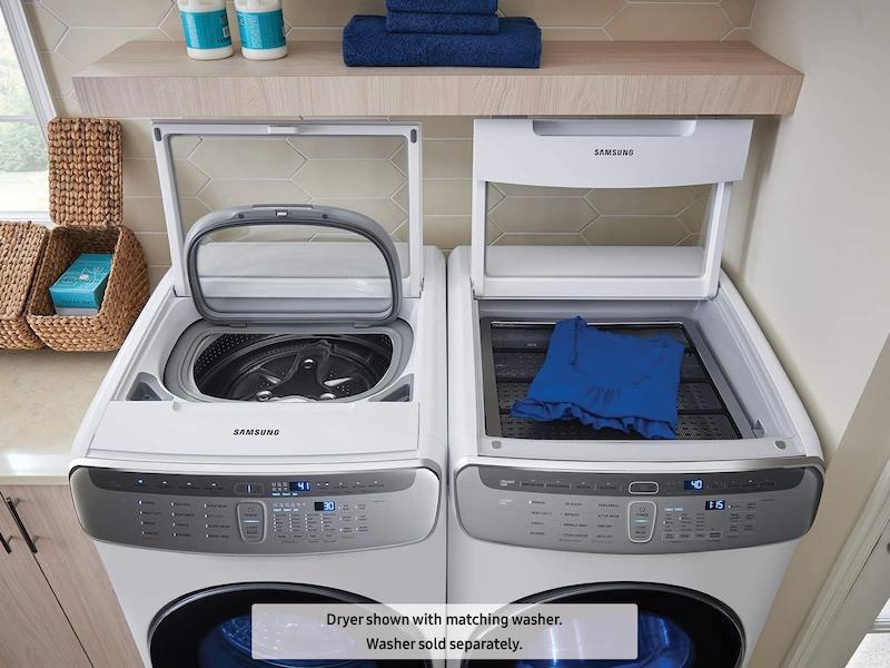 Samsung DVE60M9900W 7.5 cu. ft. Smart Electric Dryer with FlexDry™ in White - Image 5